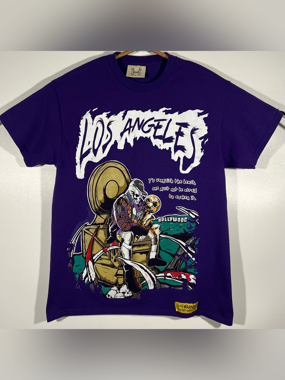 Warren Lotas x Los Angeles Lakers Graphic Tee Skeleton Championship Trophy Sz M